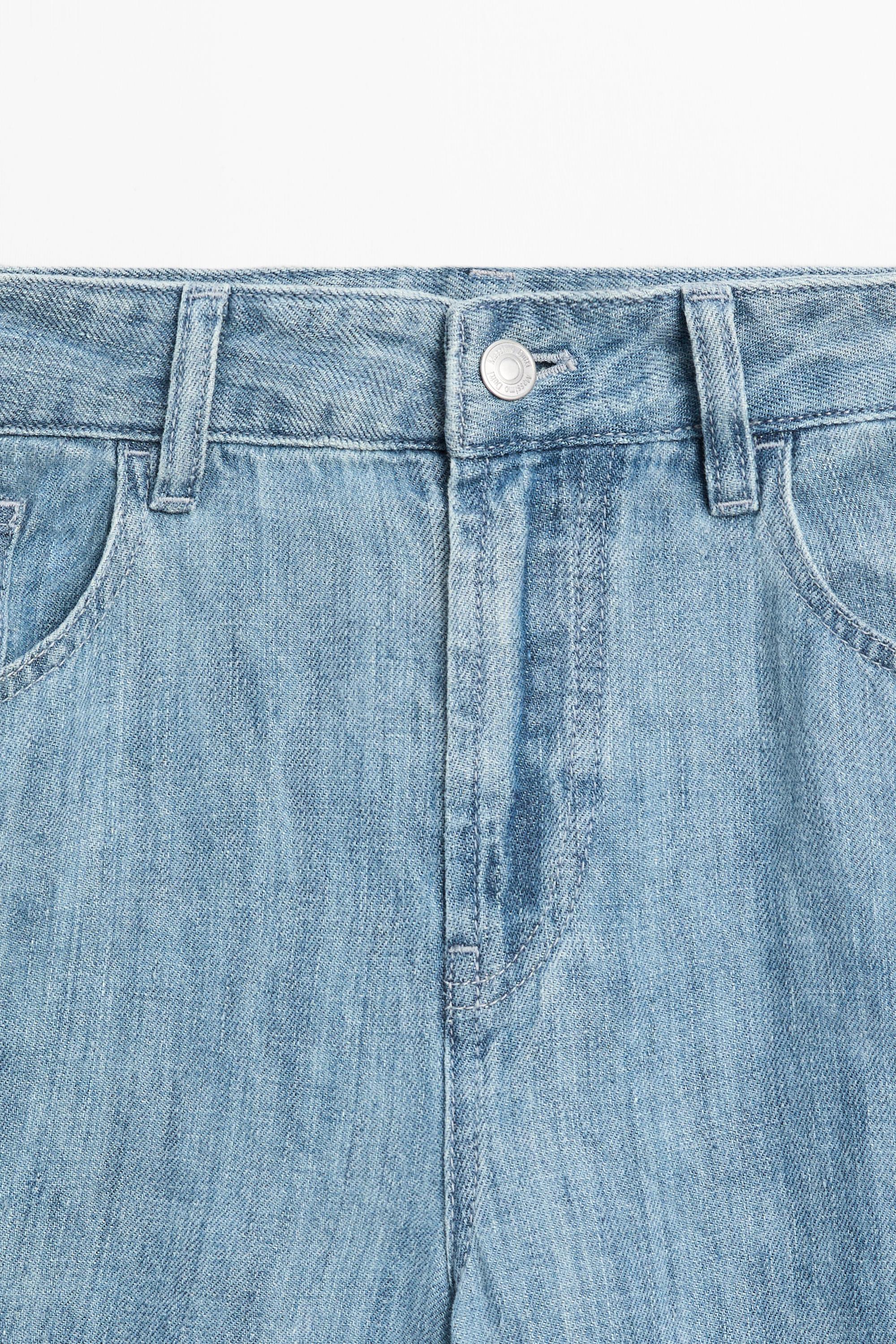 Jean barrel fit taille haute 100 % lin